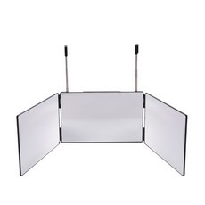 壁掛式3面折疊化妝鏡, 黑色的