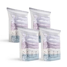 3D立體羽絨被衣物收納壓縮袋 L號 4入+滑夾 4入, 1套