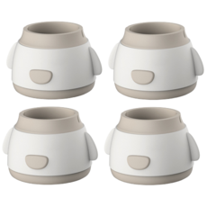 GOMINGOMING 可愛圓形防噪音保護套, 4個, 白色 + 灰色