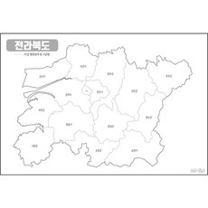 Map.Come 全羅北道有縣市名著色地圖 S號, 1個