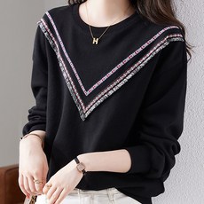 LUNA GIRL 玩具民族風拼布大學T