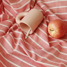 Cheonpam 30支紗 色織棉 Halcyon 條紋布料 1332, 紅色