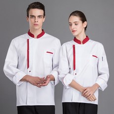 時尚共感線條長袖廚師上衣