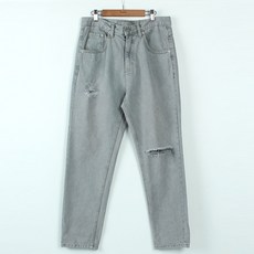 플레이즈 남성용 벅찢 무릎구제 테이퍼드 빈티지 데님 팬츠