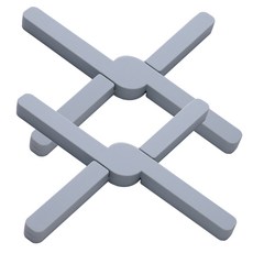 리빙이프 접이식 X자 실리콘 냄비받침, 블루, 2개