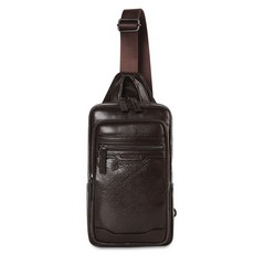 CAPACCI 男士皮革斜背包 YB_CCI19001, 深棕色