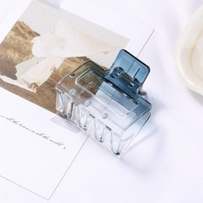 수스다 그라데션 사각 유광 반달 아크릴 나비 집게핀 올림머리 헤어집게핀