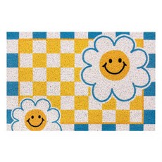 THE ZAKKA 微笑PVC防滑線圈地墊, 黃色, 1個