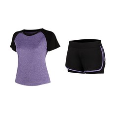 Nayastyle 女款瑜珈服短袖上衣 + 短褲套裝 2013