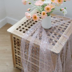 銀河閃耀金箔網布 寬版, 淺粉色, 1個