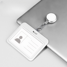 굄스 易拉扣姓名牌 名牌 10.2 x 8 cm, 2個, 白色橫式