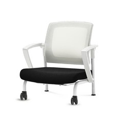 체어포커스 슬라이딩 좌식의자 C530, 화이트(팔걸이) + 화이트(등받이) + 고급 블랙(방석), 1개