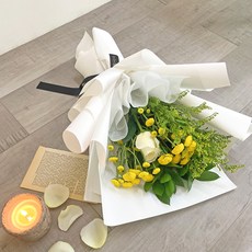 그리니움 생화 추모 성묘 꽃다발 소국, 옐로우