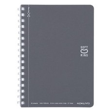 KOKUYO 國譽 軟線圈點線筆記本 A6 50頁, 灰色, 1本