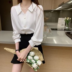 DMELD 女士翻領休閒罩衫