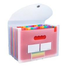 MURA 25格手風琴式便攜帶蓋文件夾, 白色, 1個