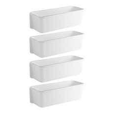 Block Mart 黏貼式滑動廚房調味罐架 4入, 白色