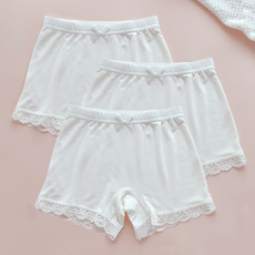 兒童柔滑蕾絲安全褲3件組