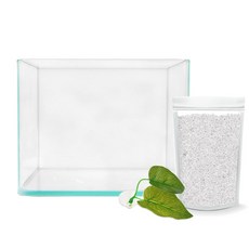 Aquatera 迷你魚缸 5mm+魚床+底沙 1kg TS5T-18, 白色礫石