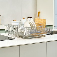 LIVENS 優質全不鏽鋼碗盤瀝水架, 單一顏色, 1層, 1個