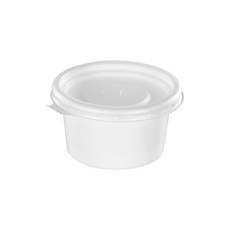 醬料杯 70mm 中 白色杯身+杯蓋, 1組, 1500組