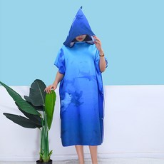 成人連帽斗篷浴袍 900*1100*400mm, 1個, 01 藍鯨