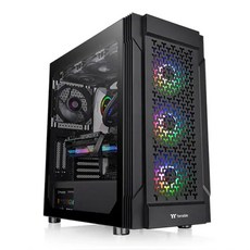 써멀테이크 강화유리 미들타워 케이스 블랙 Versa T27 TG ARGB, 1개