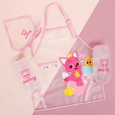 핑크퐁 앞치마 + 하트 토시 + 두건 세트 PR065