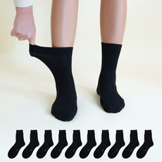 Mysock 男士舒適棉質素色中筒襪 10雙