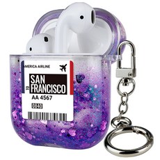 JUST4YOU 보딩2 블링 아쿠아 에어팟 1 / 2 케이스, 샌프란시스코