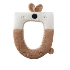 Bonaraon 可愛蓬鬆馬桶坐墊, 1個, 03 卡其色兔子