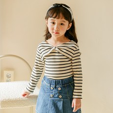 Lala Amang 女童蝴蝶結羅紋長袖T恤