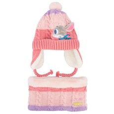 WINGHOUSE 女童動物方城市茱蒂造型毛帽+圍脖組 DS0203