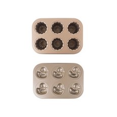 Ochearths 居家烘焙可麗露模具 + 鴨子造型模具套組, 1套