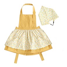 semoms 女童用小巧荷葉邊圍裙 + 頭巾組