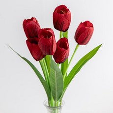 플라워트리 조화 튤립 7송이 꽃다발, 레드, 1개