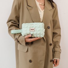 소리달 여성용 페스키 퀼팅 구름 손잡이 파우치