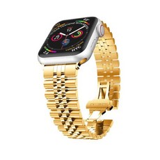 4YOU Apple Watch 3/4/5/6/7/SE 朱比利金屬錶帶 (相容42/44/45mm), 金色