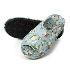 KiKiDi 氣墊拖鞋（女士）, 薄荷綠底花朵, 1組