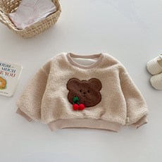 STARDOOR 兒童羊羔毛卡通圖案刷毛T恤