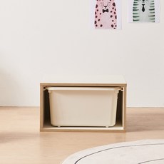 아임 유아용 모듈수납장 소, 크림화이트, 1단
