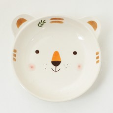 Moi Natural 兒童陶瓷動物造型小碟子, 1個, 老虎