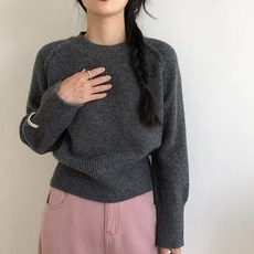 MEICHEL 女性Yarn高級半短版圓領針織毛衣 10849