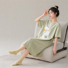 I CAN SIMPLE 孕婦空氣棉舒適連身睡裙 I款