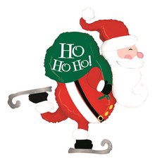 WOW PARTY KOREA 溜冰聖誕老人 鋁箔氣球, 混合顏色, 2個