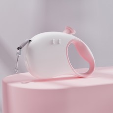 파스텔펫 반려동물 컬러 핸들 자동리드줄, 핑크, 1개