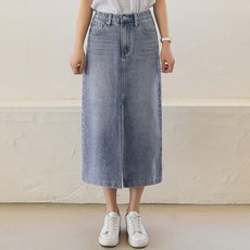 시크폭스 여성용 마룬 밴딩 슬릿 데님스커트