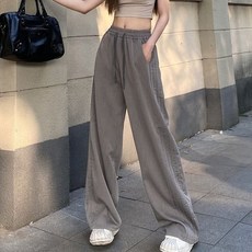 I'M MONG 女款 Verana 鬆緊帶線條寬版街頭運動長褲