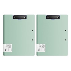 東亞PMS 簡約封面雙向雙夾A4板夾, 綠色, 2個
