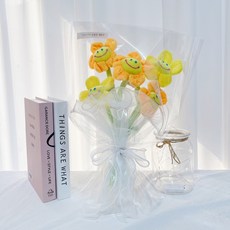 러블리팜 조화 오늘도 예쁘다 스마일 꽃다발, 1개, 오렌지